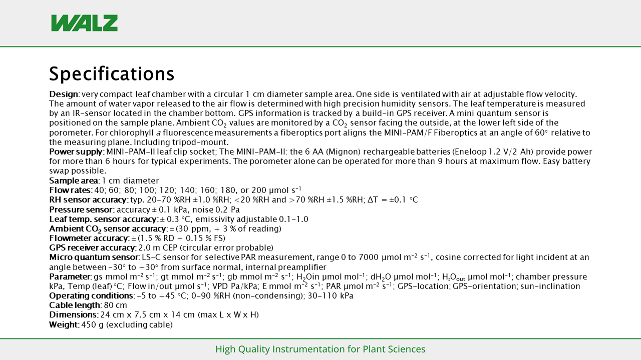 Specifications